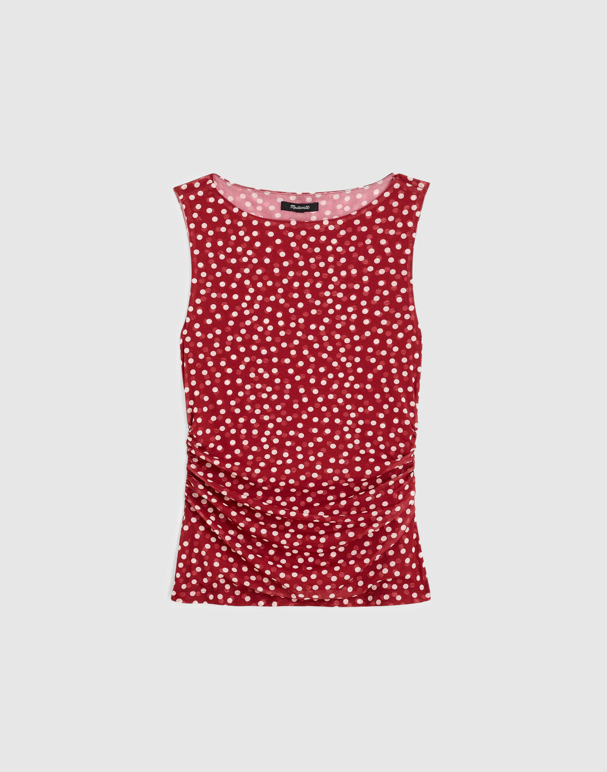 Cinched Double-Layered Mesh Top Red Currant | Madewell Top Pick