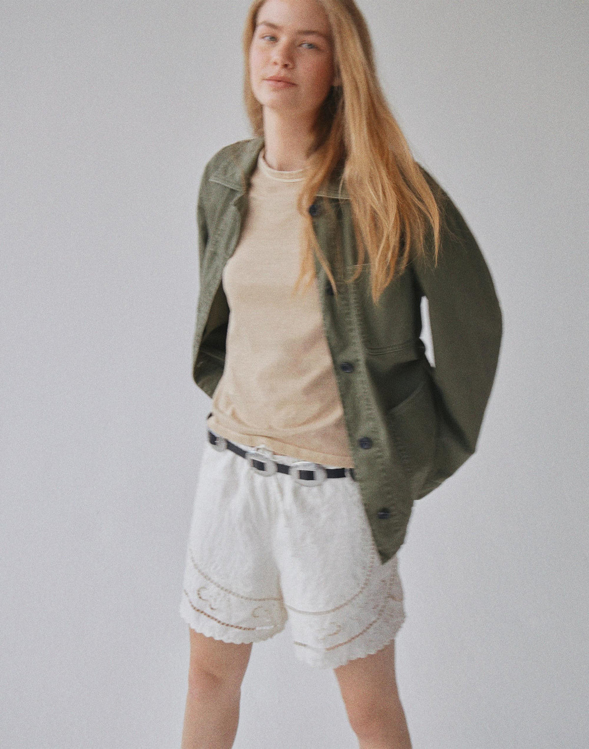 Eyelet Drawstring Shorts in 100% Linen Ivory Linen | Madewell Classic