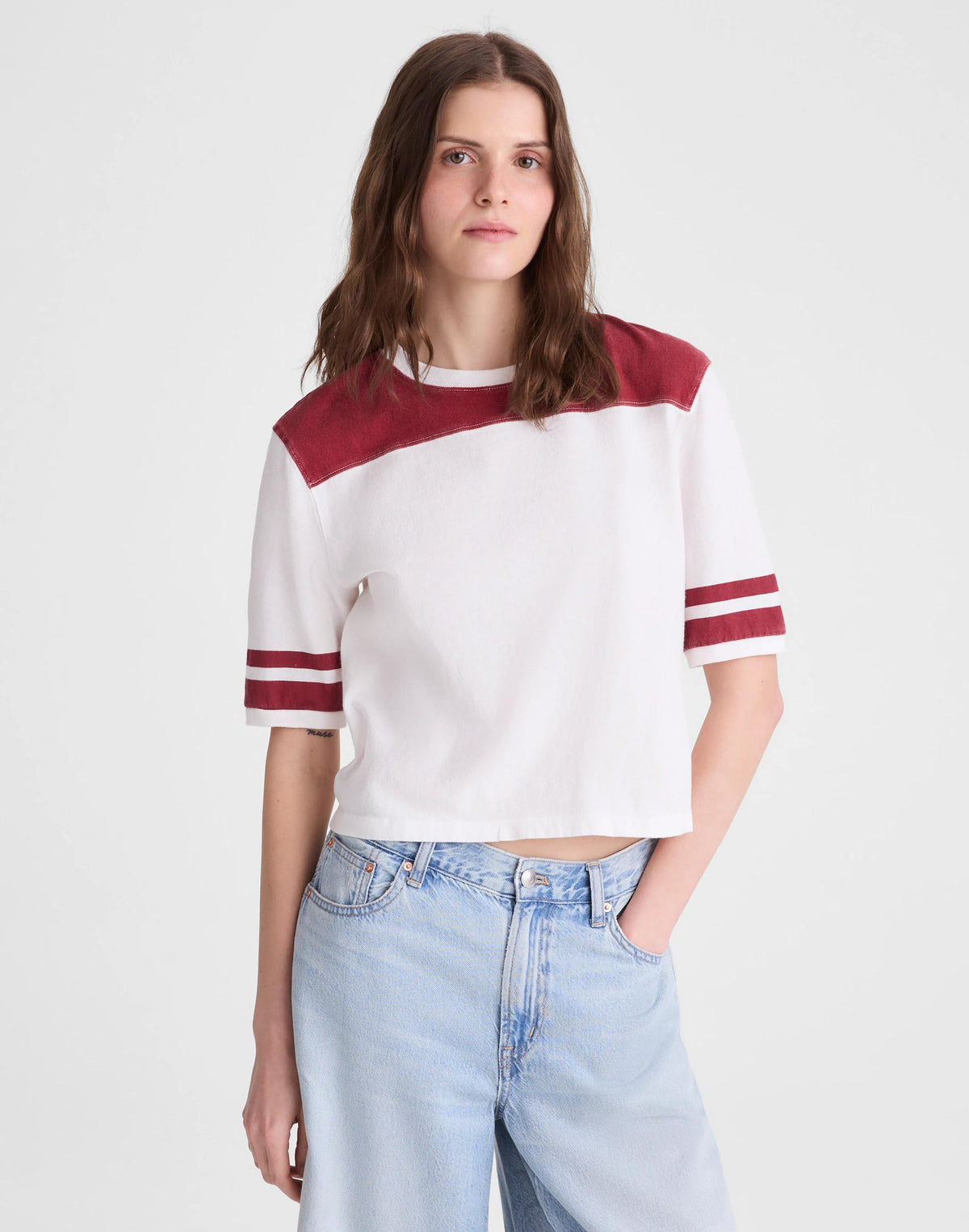 The Relaxed Varsity Tee in Vintage Jersey Varsity Red | Madewell Popular