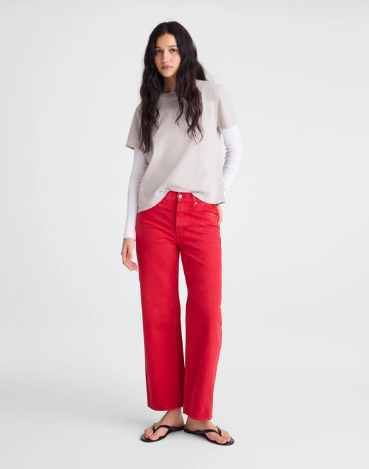 Low-Slung Baggy Crop Jean Varsity Red | Madewell Customer Favorite