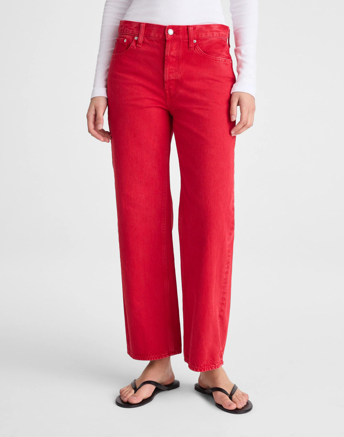Low-Slung Baggy Crop Jean Varsity Red | Madewell Customer Favorite