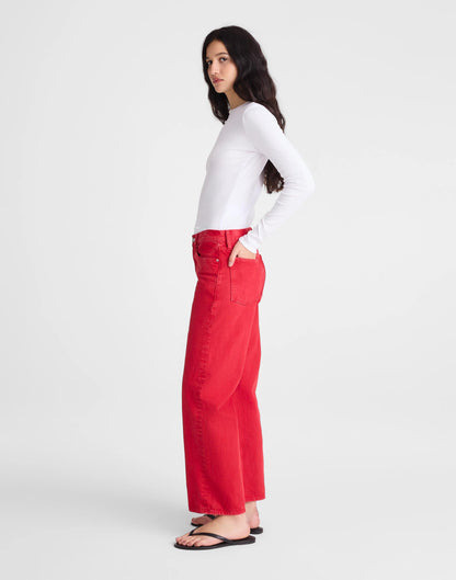 Low-Slung Baggy Crop Jean Varsity Red | Madewell Customer Favorite