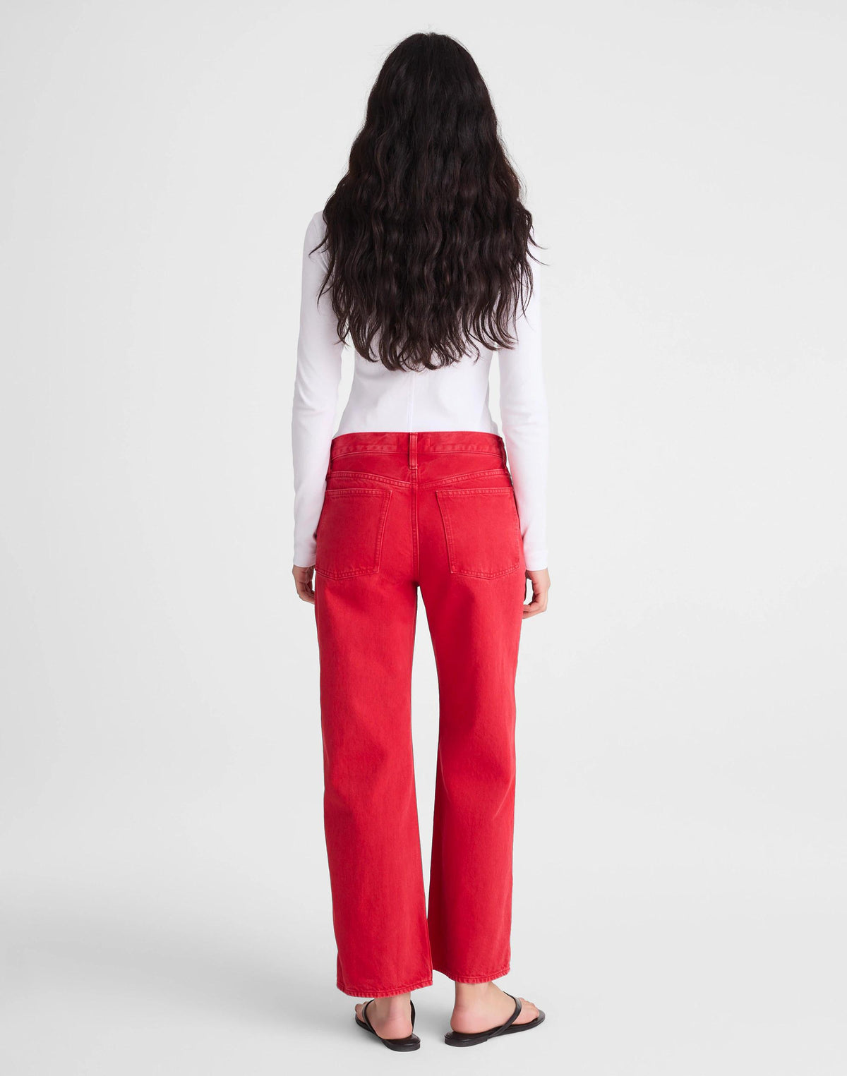 Low-Slung Baggy Crop Jean Varsity Red | Madewell Customer Favorite