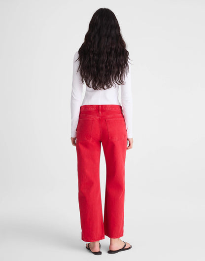 Low-Slung Baggy Crop Jean Varsity Red | Madewell Customer Favorite