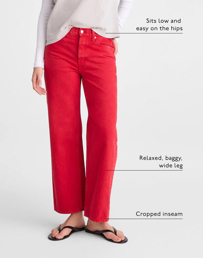 Low-Slung Baggy Crop Jean Varsity Red | Madewell Customer Favorite