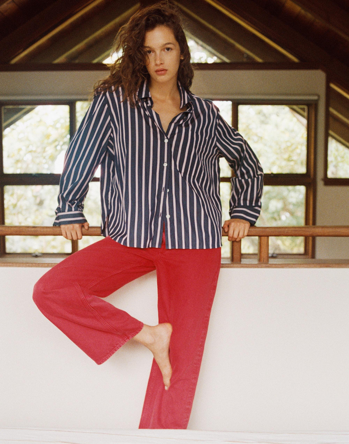 Low-Slung Baggy Crop Jean Varsity Red | Madewell Customer Favorite