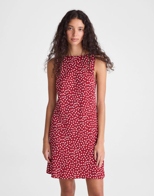 Boatneck Sleeveless Mini Dress Red Currant | Madewell Signature