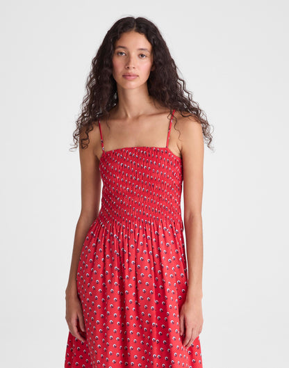 The Peyton Midi Dress Enamel Red | Madewell Exclusive