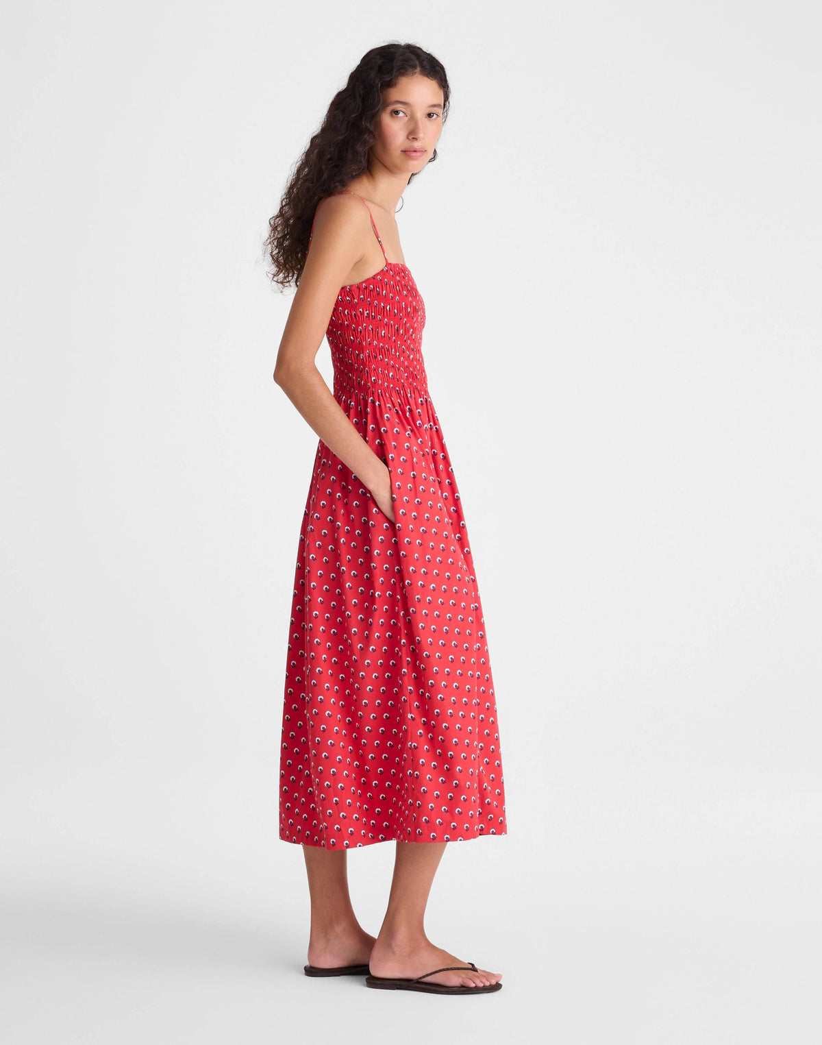 The Peyton Midi Dress Enamel Red | Madewell Exclusive
