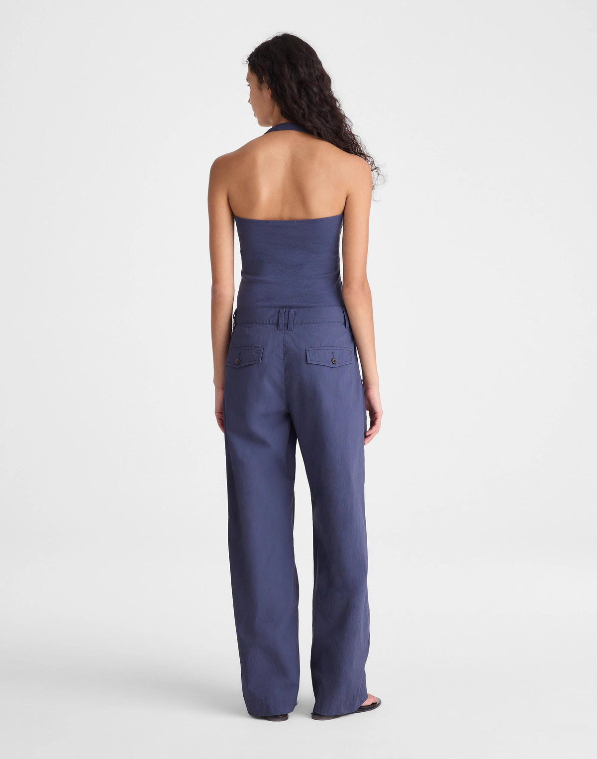 The Everyday Trouser in Poplin Petrol Navy | Madewell Premium