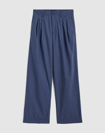 The Everyday Trouser in Poplin Petrol Navy | Madewell Premium