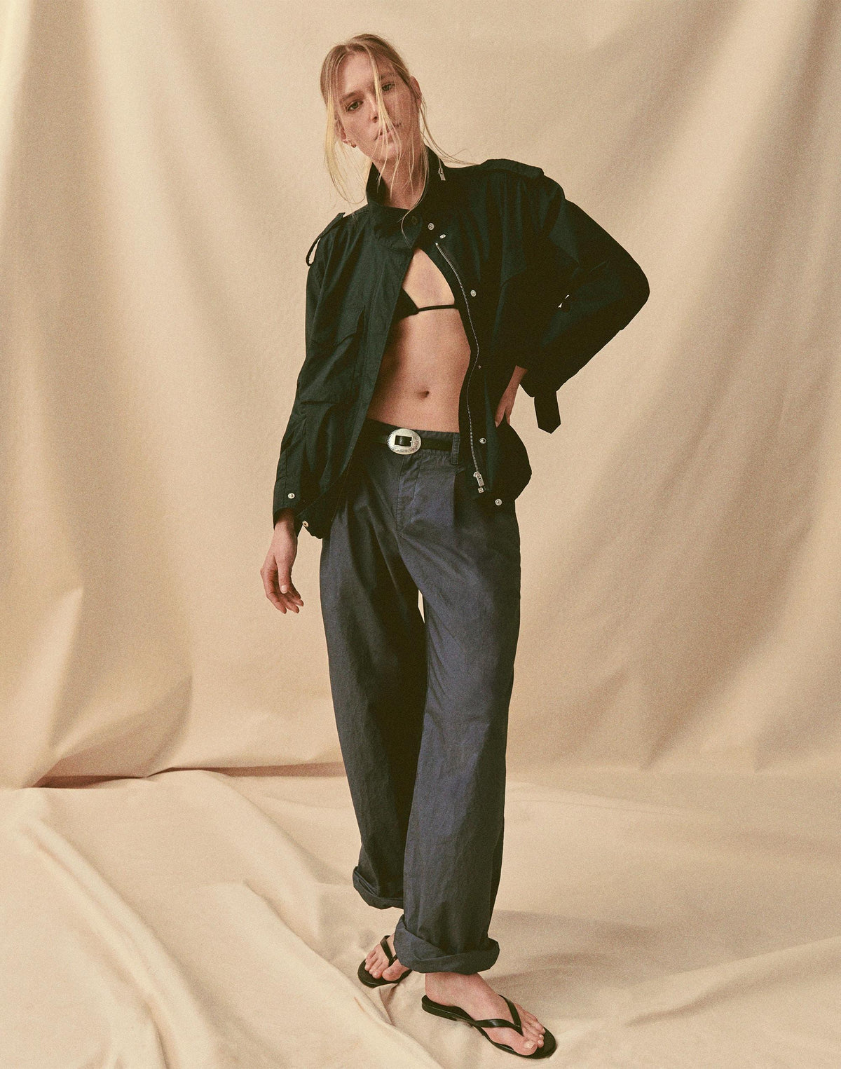 The Everyday Trouser in Poplin Petrol Navy | Madewell Premium