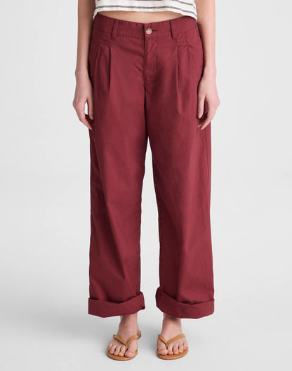 The Everyday Trouser in Poplin Dusty Merlot | Madewell Sale