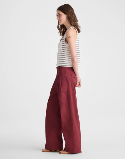 The Everyday Trouser in Poplin Dusty Merlot | Madewell Sale