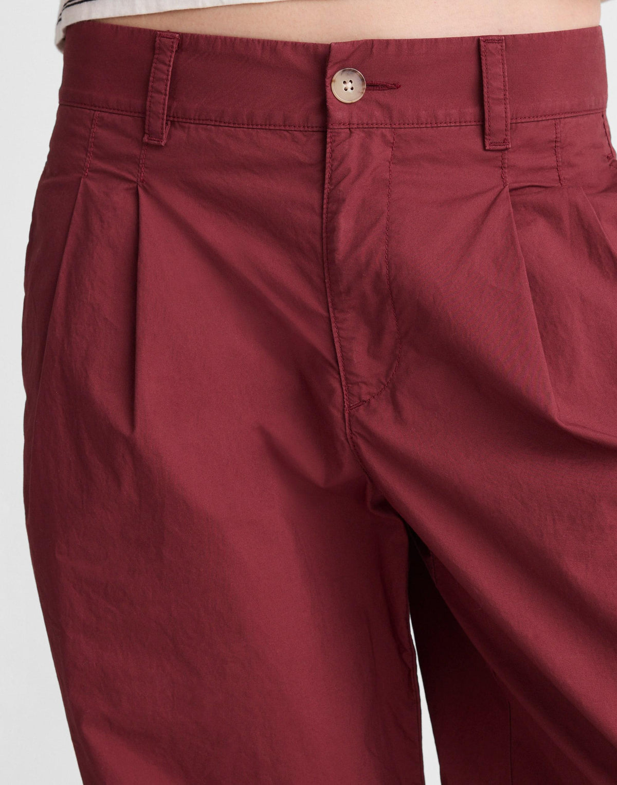 The Everyday Trouser in Poplin Dusty Merlot | Madewell Sale