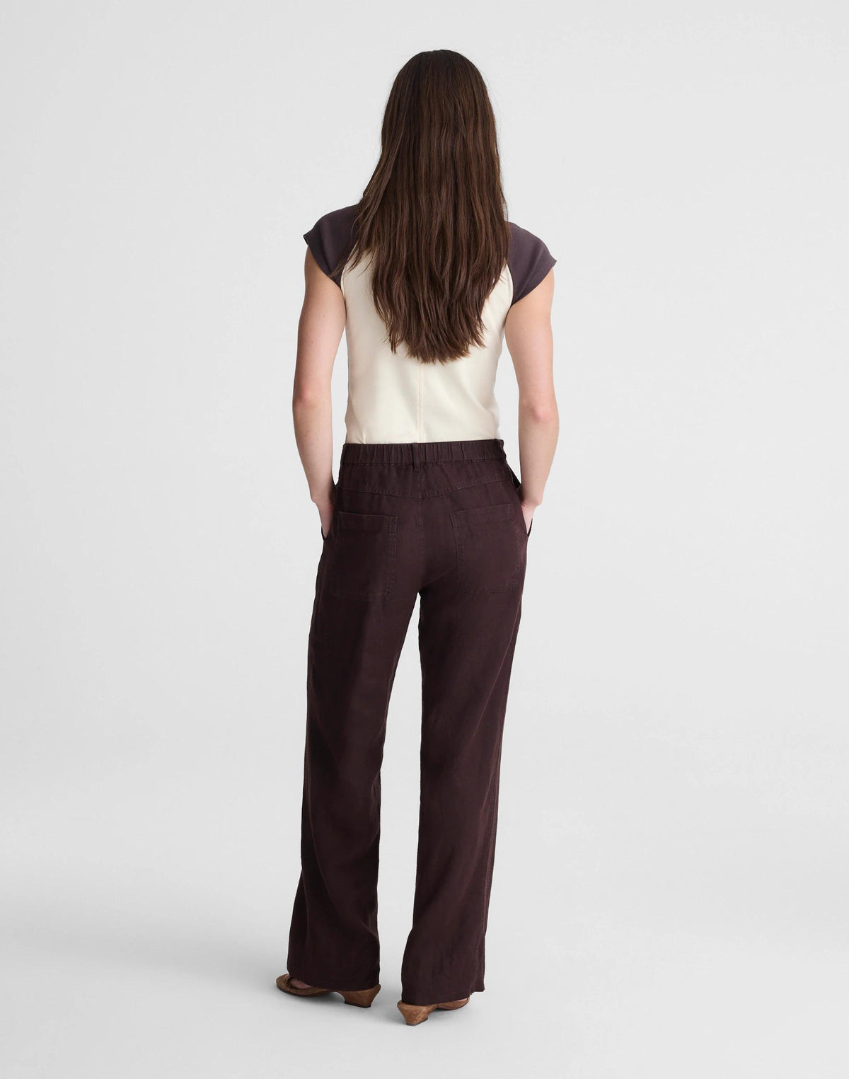 The Zoe Relaxed Straight Pant in 100% Linen Cocoa | Madewell New