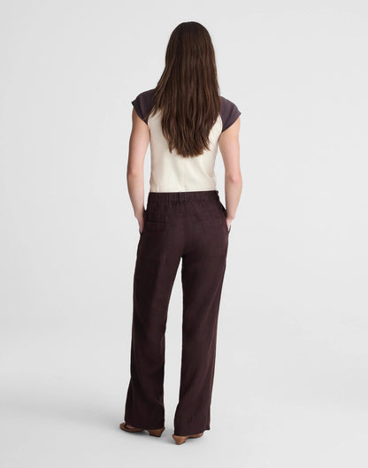 The Zoe Relaxed Straight Pant in 100% Linen Cocoa | Madewell New
