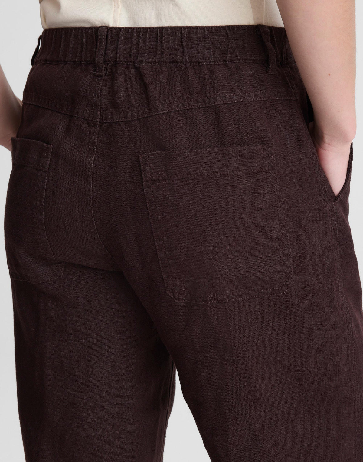 The Zoe Relaxed Straight Pant in 100% Linen Cocoa | Madewell New