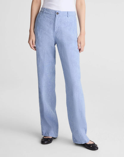 The Zoe Relaxed Straight Pant in 100% Linen Sunfaded Blue | Madewell Customer Favorite