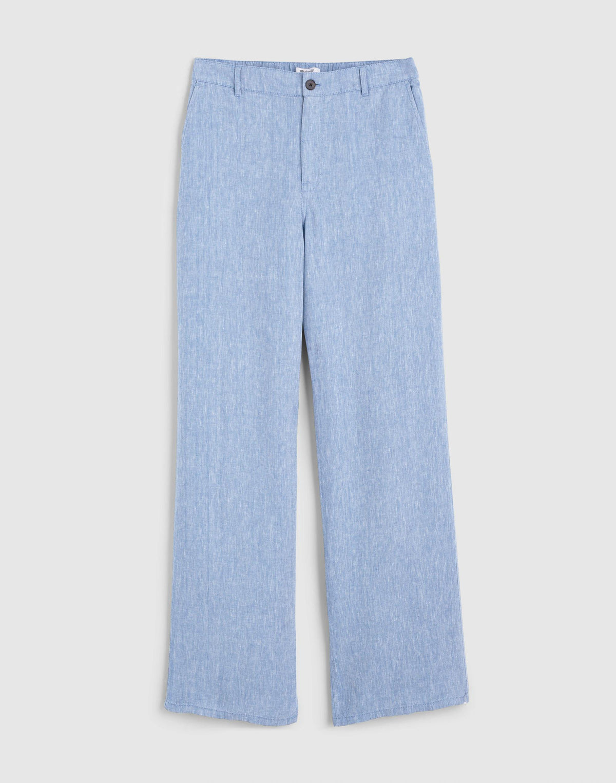 The Zoe Relaxed Straight Pant in 100% Linen Sunfaded Blue | Madewell Customer Favorite