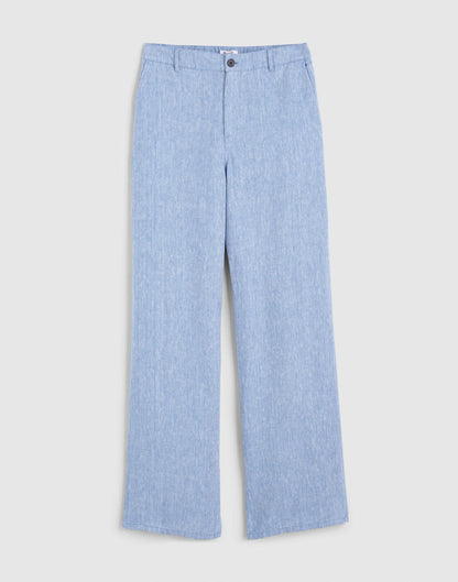 The Zoe Relaxed Straight Pant in 100% Linen Sunfaded Blue | Madewell Customer Favorite