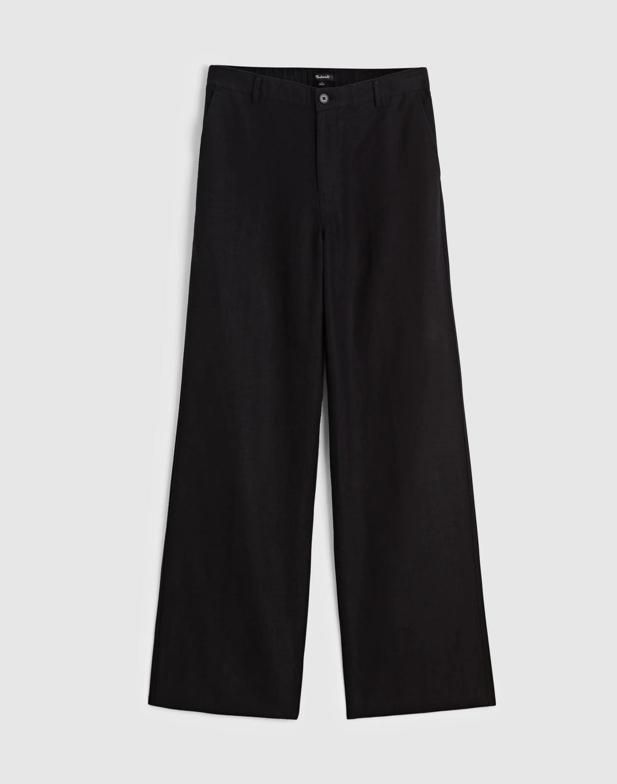 The Zoe Relaxed Straight Pant in 100% Linen Jet Black | Madewell Customer Favorite