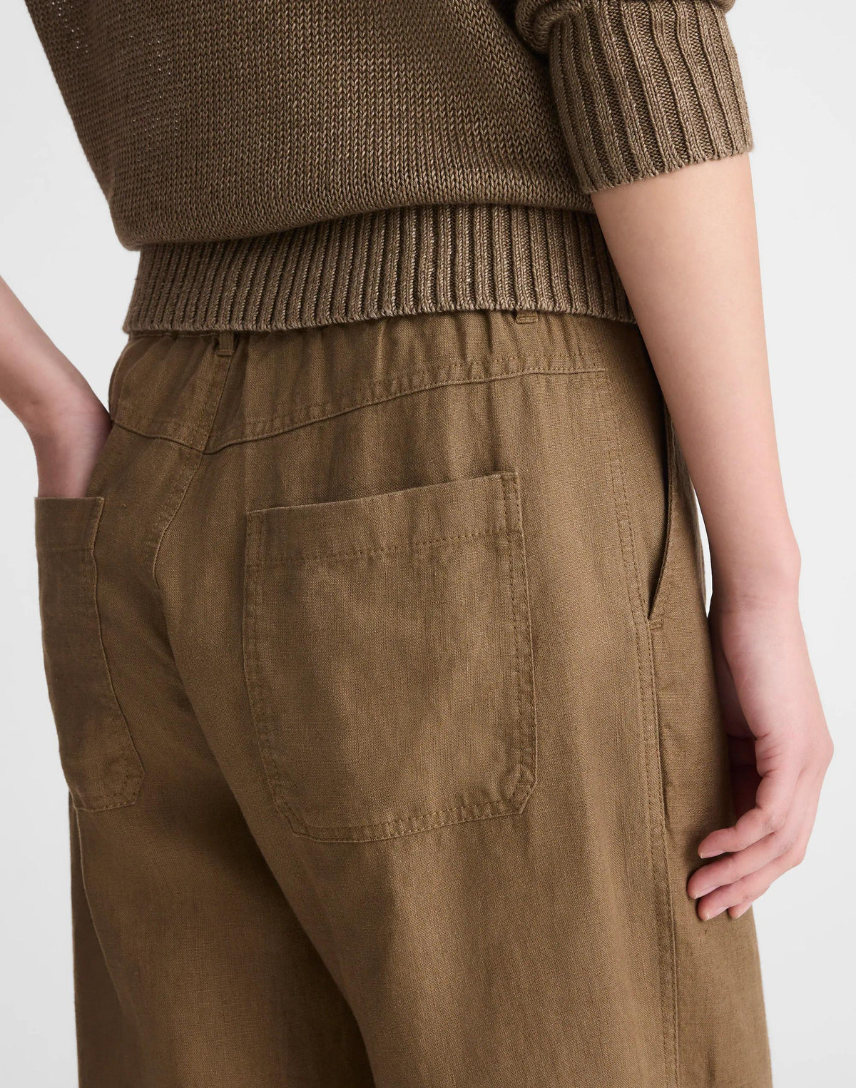 The Zoe Relaxed Straight Pant in 100% Linen Safari Khaki | Madewell Trending