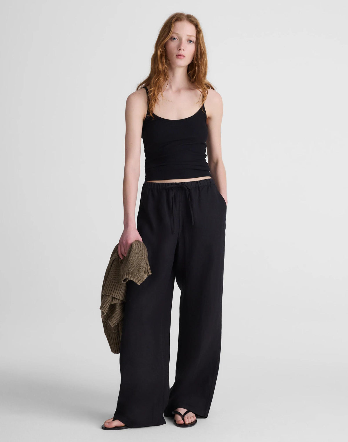 Pull-On Pants in 100% Linen Jet Black | Madewell Latest