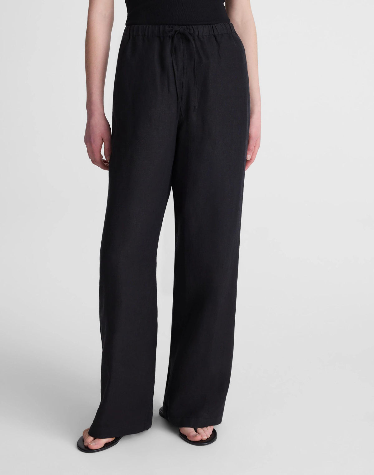 Pull-On Pants in 100% Linen Jet Black | Madewell Latest