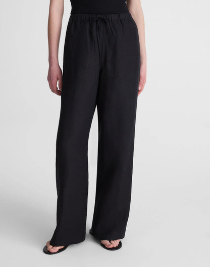 Pull-On Pants in 100% Linen Jet Black | Madewell Latest