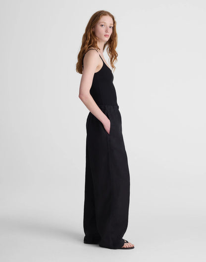 Pull-On Pants in 100% Linen Jet Black | Madewell Latest