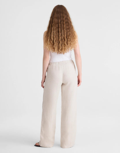Pull-On Pants in 100% Linen Oat | Madewell Classic