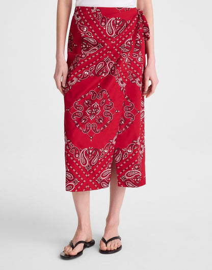 Midi Wrap Skirt in Poplin Chili Pepper | Madewell Trusted