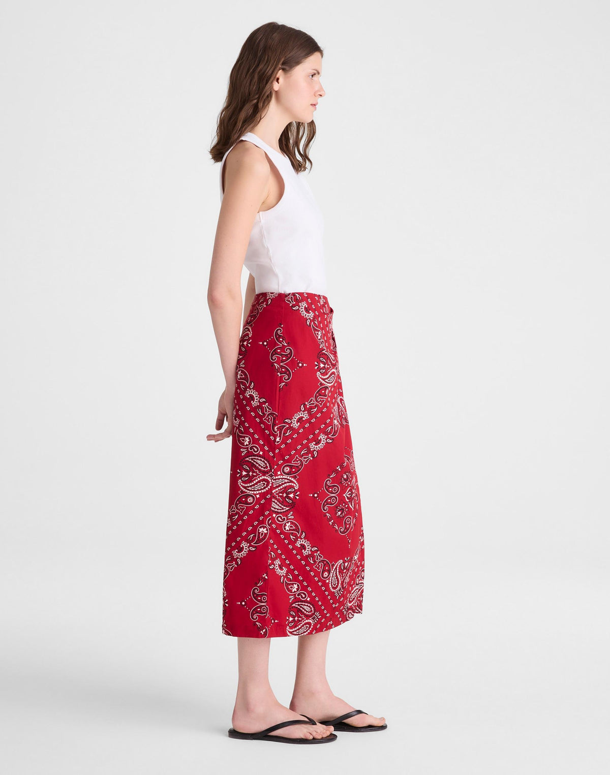 Midi Wrap Skirt in Poplin Chili Pepper | Madewell Trusted