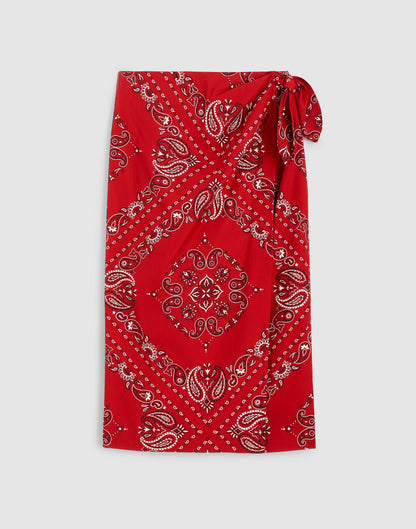 Midi Wrap Skirt in Poplin Chili Pepper | Madewell Trusted