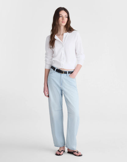 Button-Front Cardigan in 100% Cotton White | Madewell Value