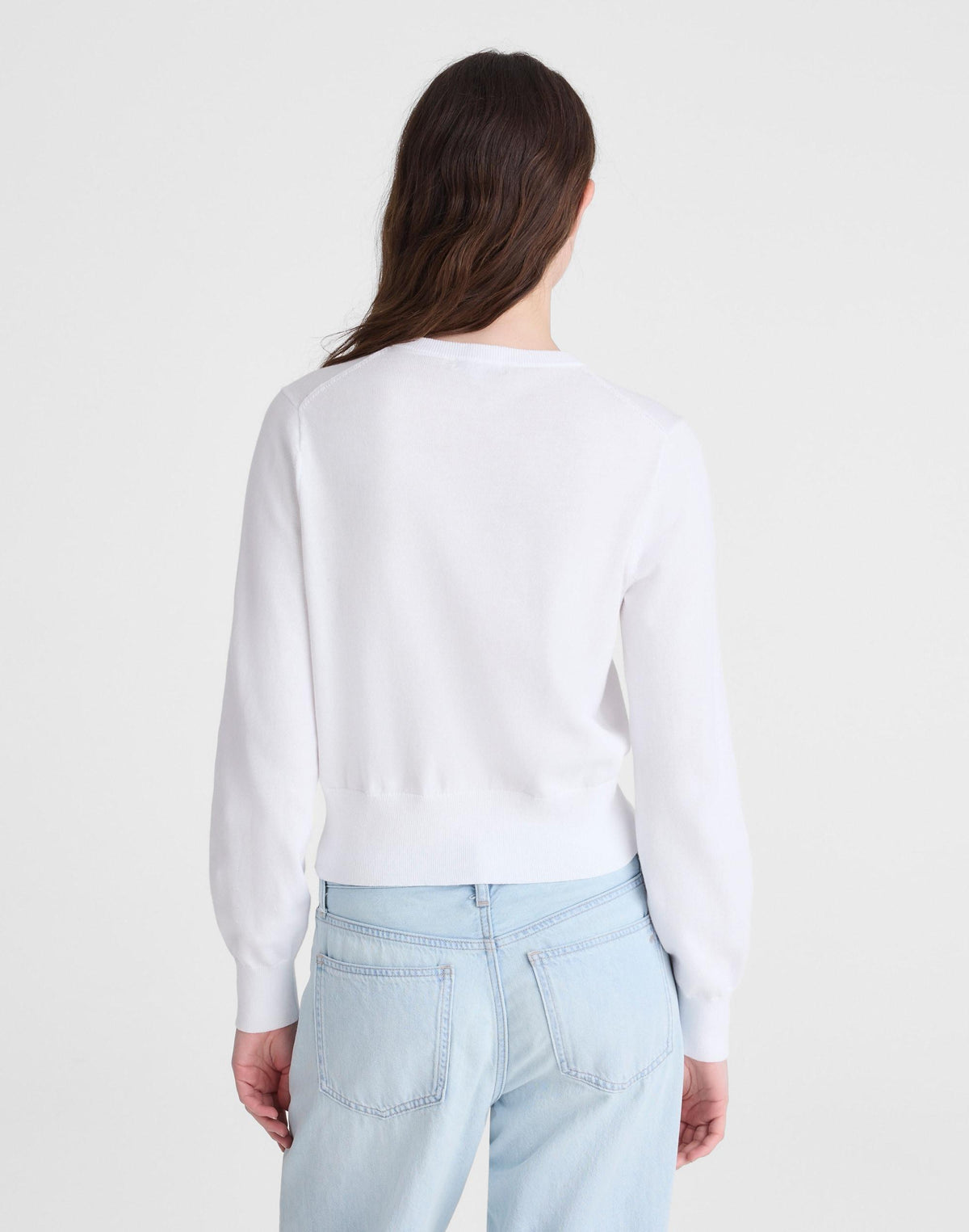 Button-Front Cardigan in 100% Cotton White | Madewell Value