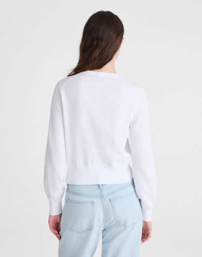 Button-Front Cardigan in 100% Cotton White | Madewell Value