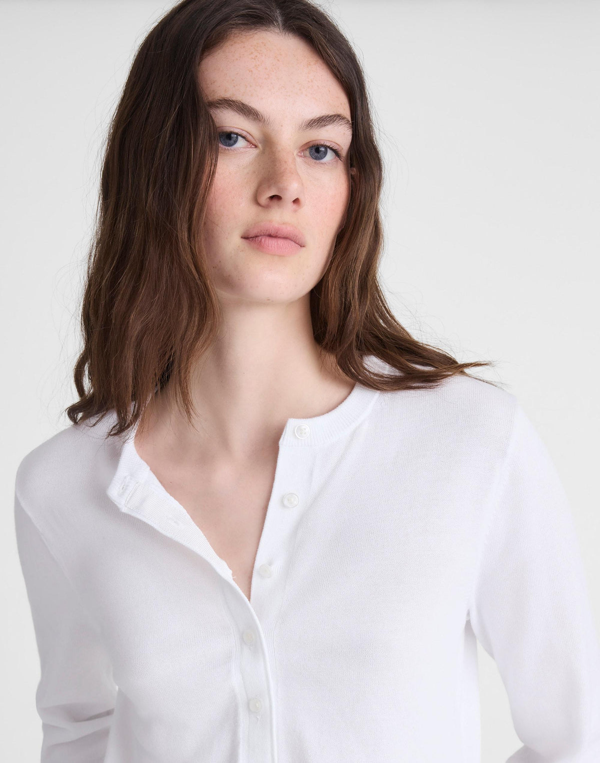Button-Front Cardigan in 100% Cotton White | Madewell Value