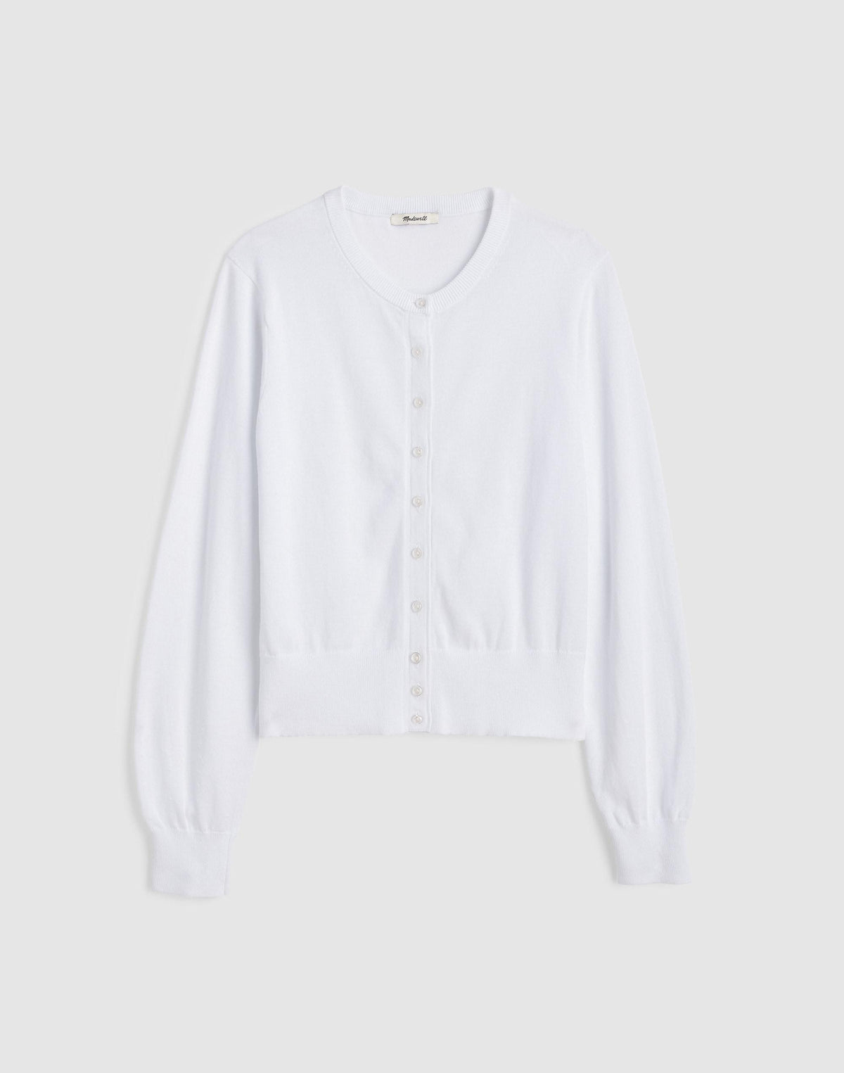 Button-Front Cardigan in 100% Cotton White | Madewell Value