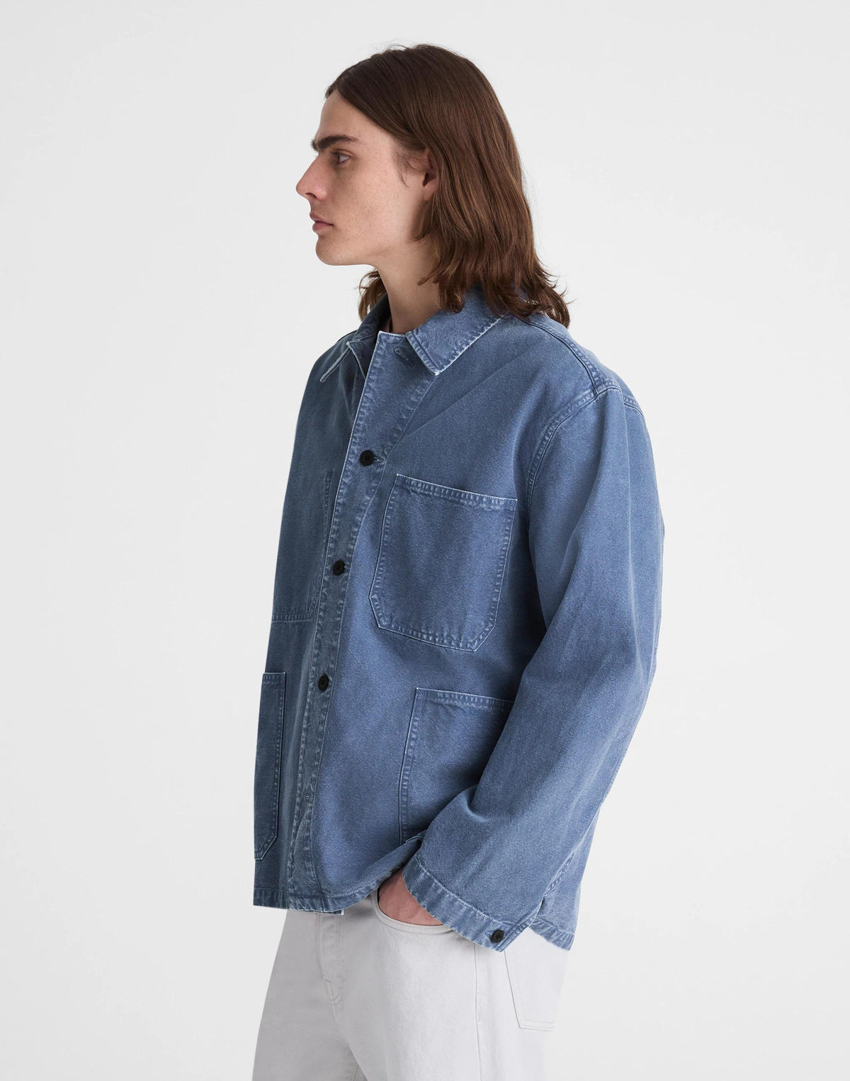 Chore Jacket in Cotton-Hemp Blend French Blue | Madewell Essential