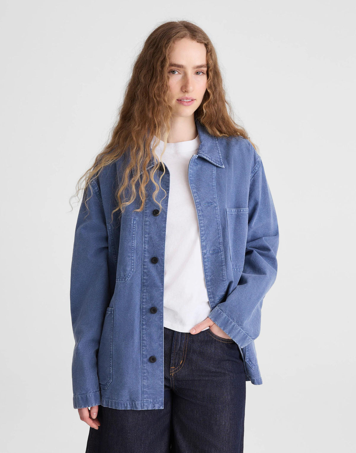 Chore Jacket in Cotton-Hemp Blend French Blue | Madewell Essential
