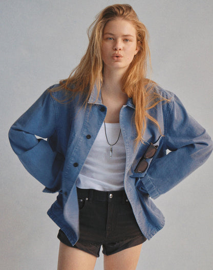 Chore Jacket in Cotton-Hemp Blend French Blue | Madewell Essential