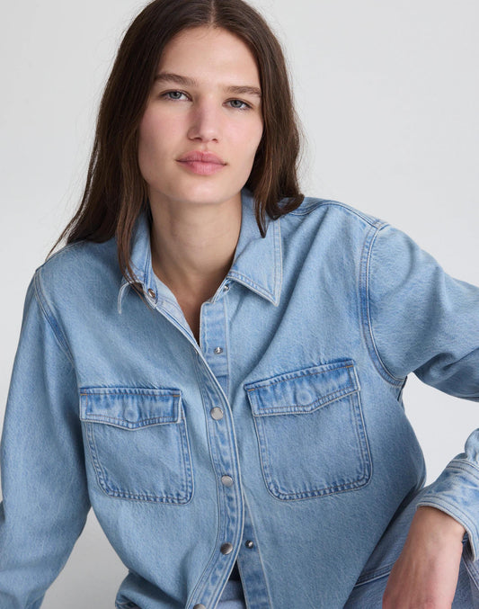 Airy Denim Relaxed Shirt-Jacket Faded Horizon Wash | Madewell Everyday