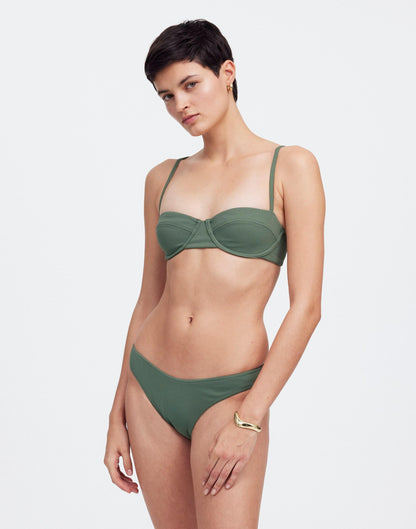 Zulu & Zephyr Eucalyptus Textured Balconette Bikini Top Eucalyptus | Madewell Customer Favorite