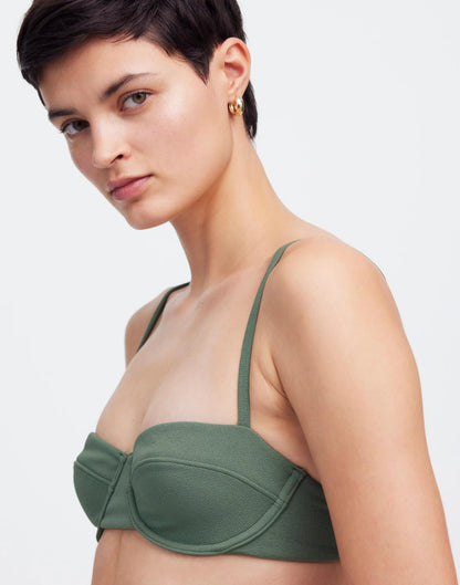 Zulu & Zephyr Eucalyptus Textured Balconette Bikini Top Eucalyptus | Madewell Customer Favorite