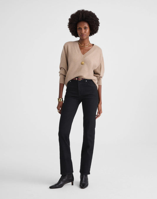 The Tall Longline Straight Jean Black Frost | Madewell Signature