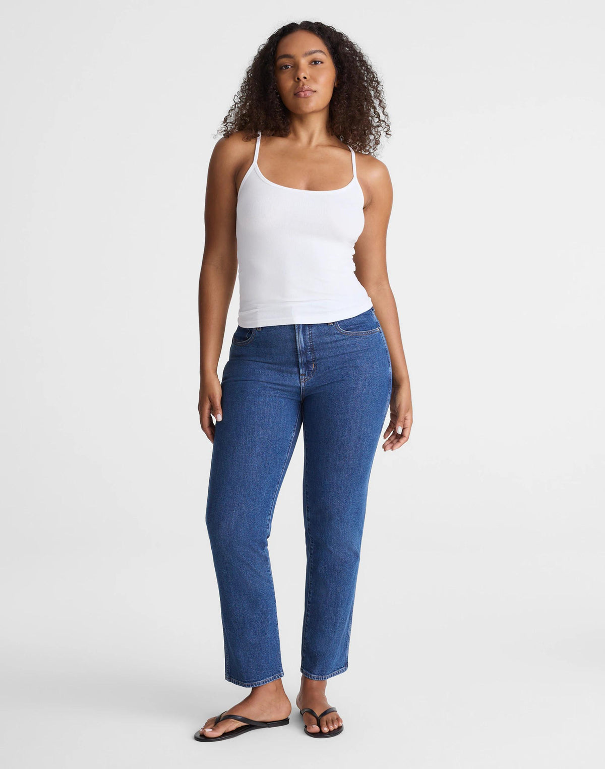 The Curvy Longline Straight Crop Jean in Marina Blue Wash Marina Blue | Madewell Top Pick