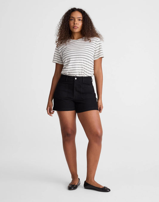 The Curvy Emmy Denim Short Black Rinse Wash | Madewell Trusted