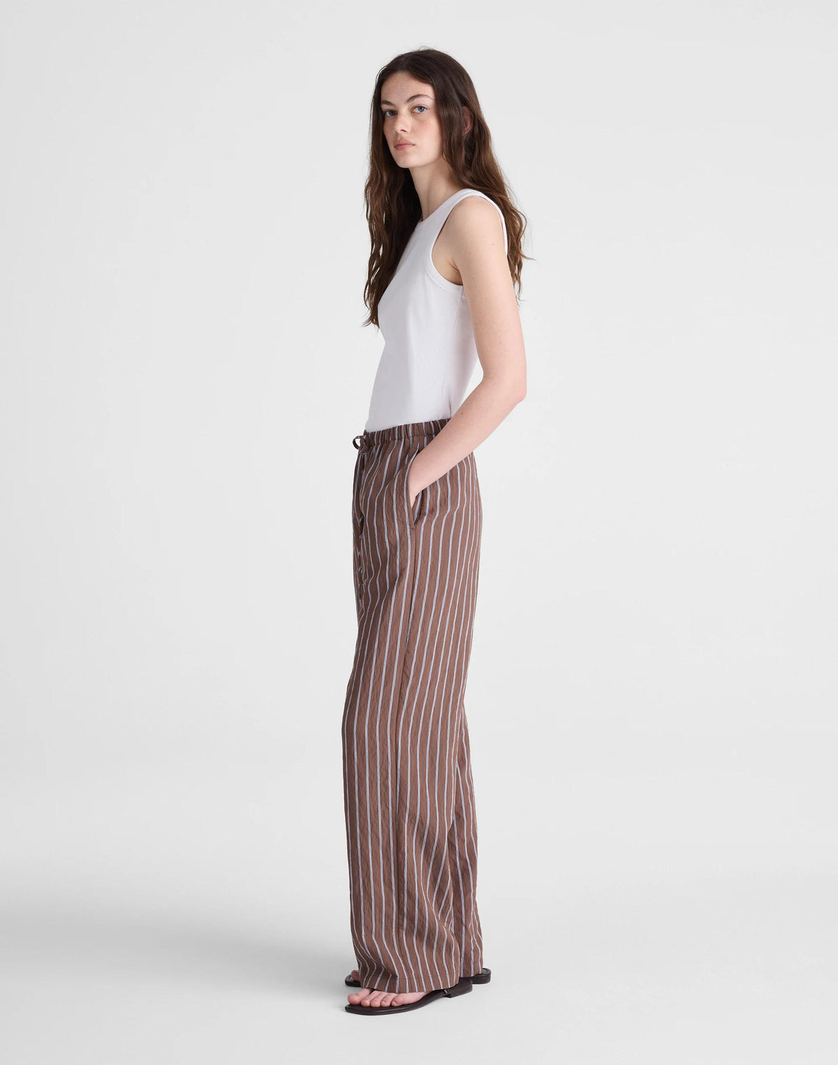 Pull-On Pants Brown Peri Twin Stripe | Madewell Trending